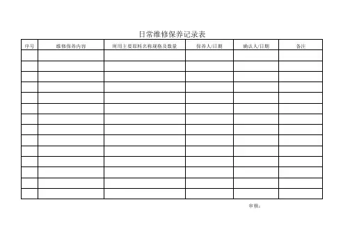 日常维修保养记录表
