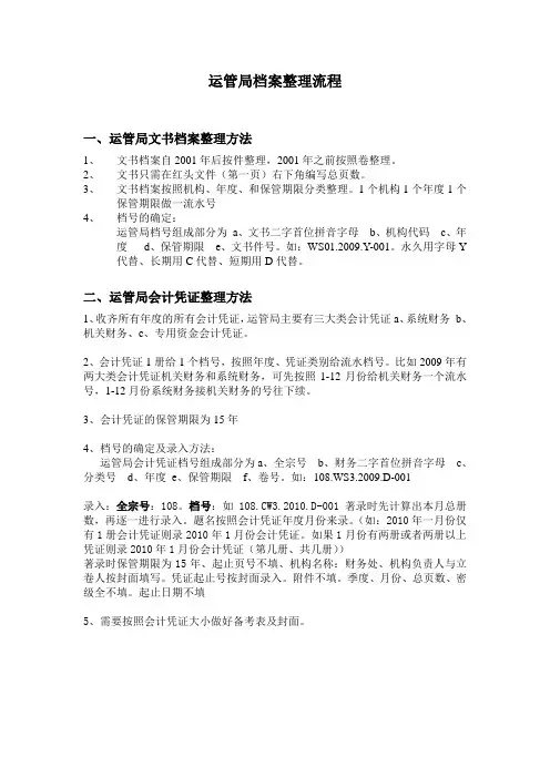 文书档案及财务档案整理方案