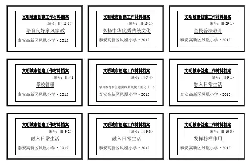 文明城市创建档案盒横标签2