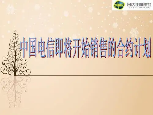 电信省级合约讲义
