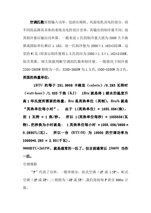 空调规格