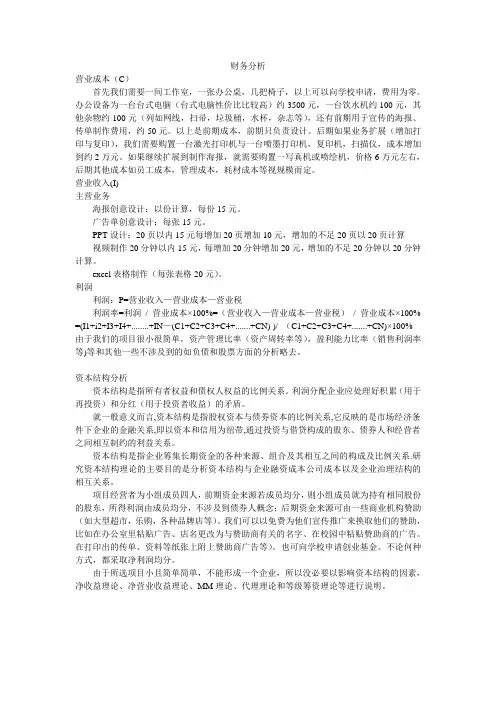 财务分析和资本结构分析