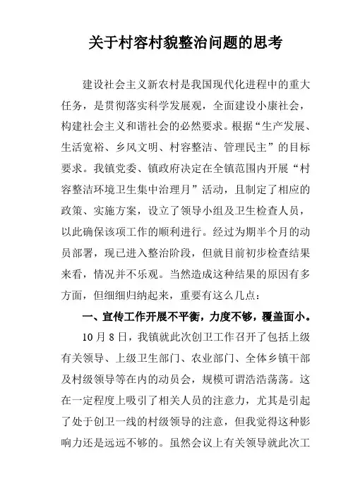 关于村容村貌整治问题的思考.doc