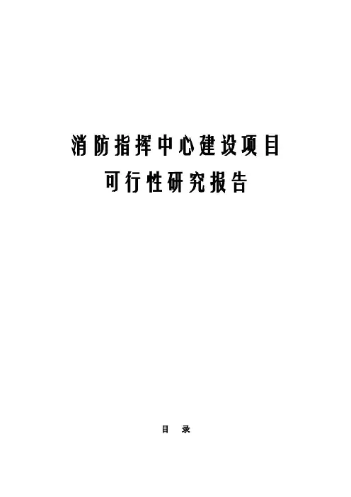 消防指挥中心建设项目可行性研究报告
