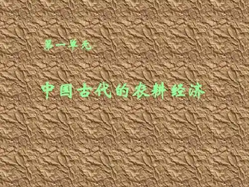第1课 精耕细作农业生产模式的形成