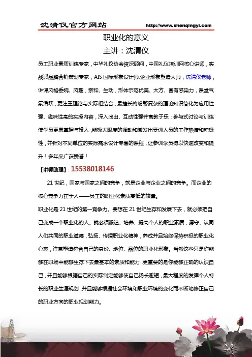 职业化的意义