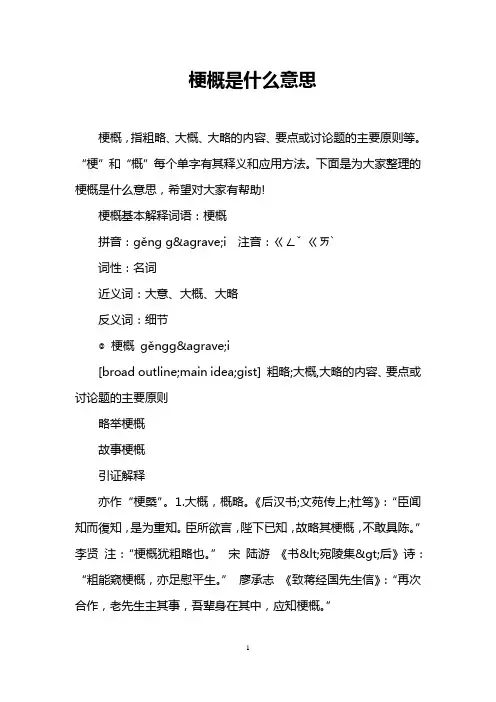梗概是什么意思