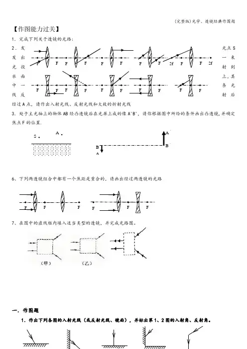 (完整版)光学、透镜经典作图题