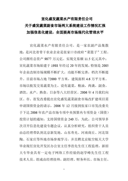 项目建设情况汇报
