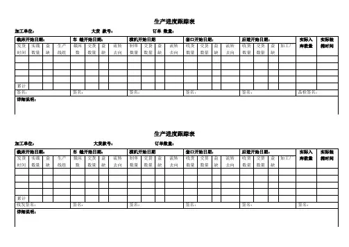 生产进度跟踪表