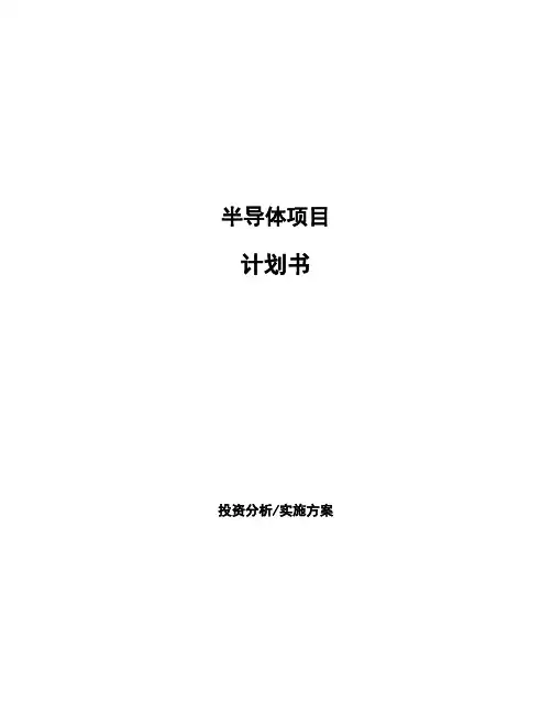 半导体项目计划书 2