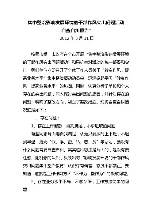 自查自纠报告 4