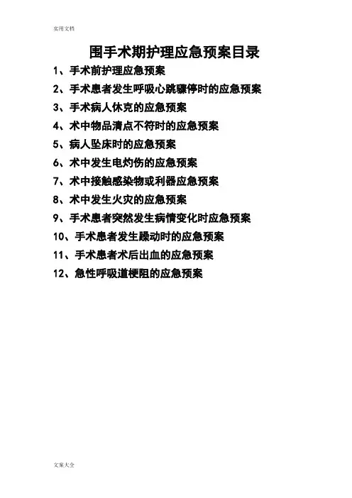 围手术期护理应急预案 2