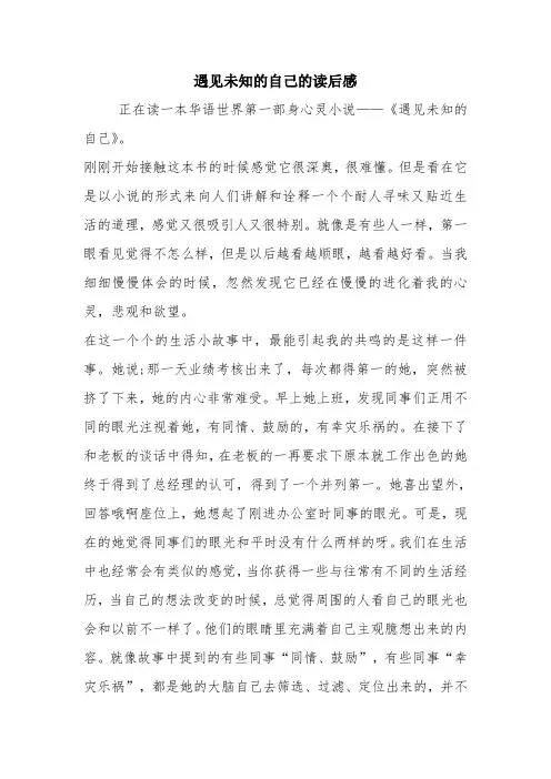 遇见未知的自己的读后感