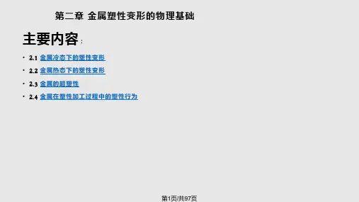 金属塑性成形原理金属塑性变形的物理基础PPT课件