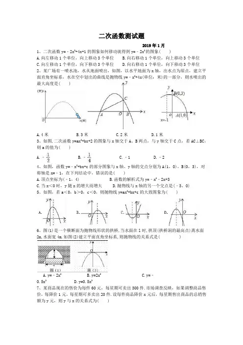 二次函数测试题