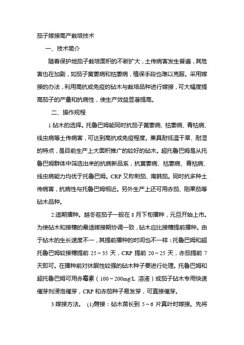 茄子嫁接高产栽培技术