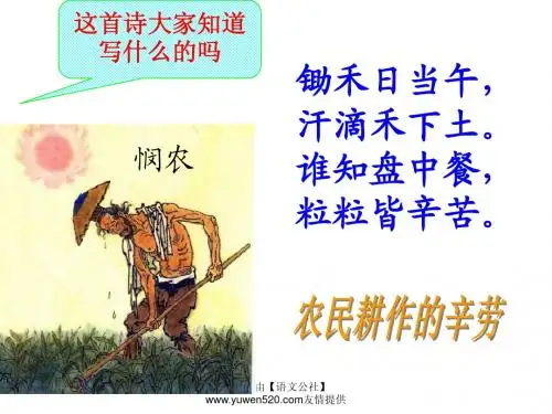 鄂教版九年级上册语文第六单元唐诗《观刈麦》
