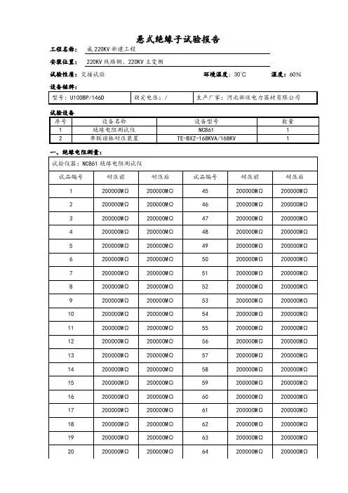 悬式绝缘子试验报告(完成)
