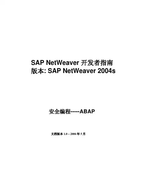 SAP NetWeaver开发者指南