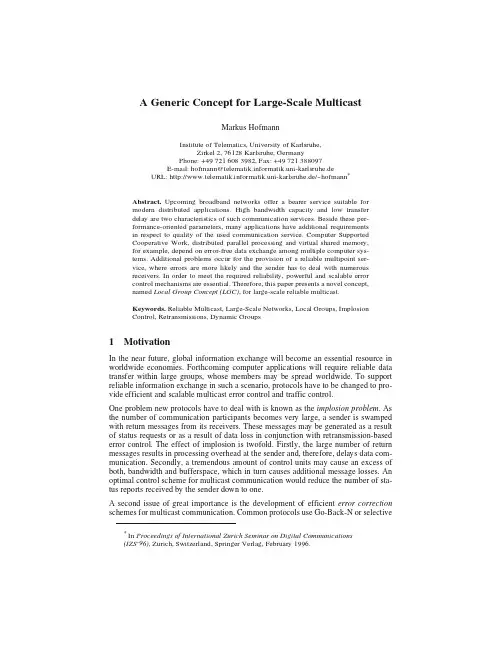 A generic concept for large-scale multicast