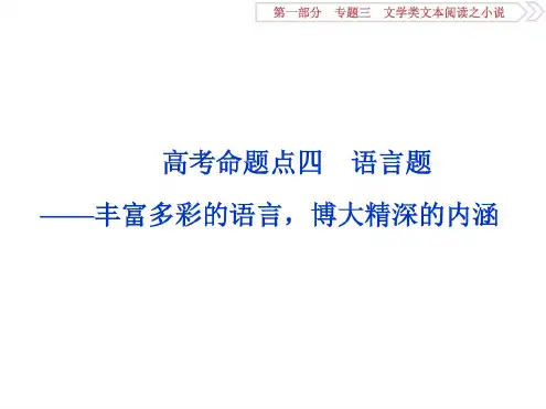 2020语文培优一轮课件:文学类小说4命题点四语言丰富多彩的语言博精深的内涵