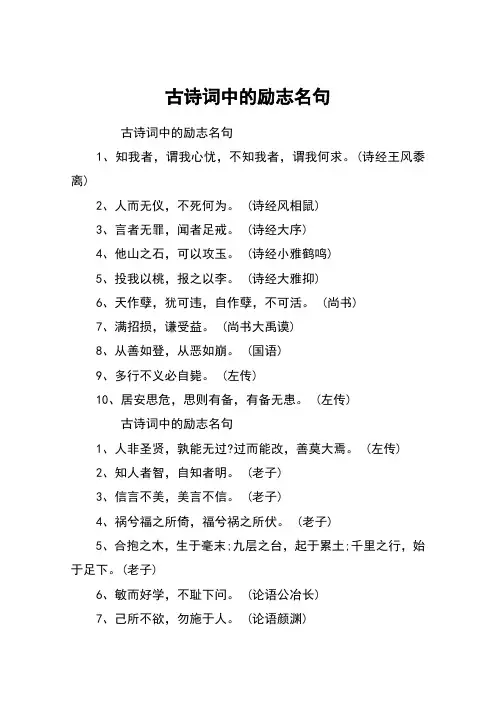 古诗词中的励志名句