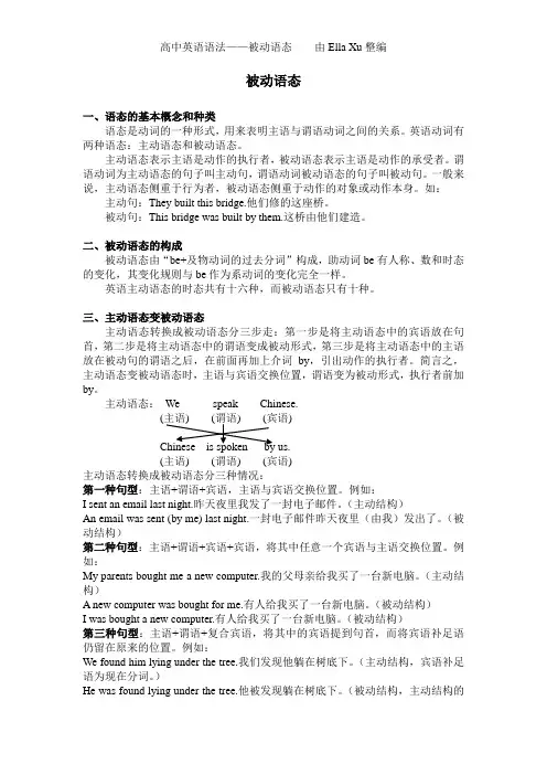 高中英语语法被动语态 2