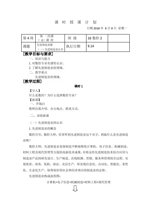 走进数控 教案