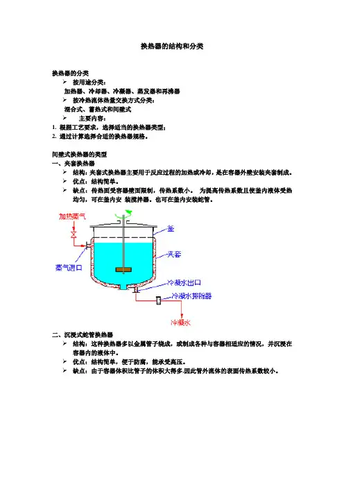 换热器的结构和分类