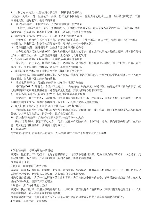 颁奖词 2