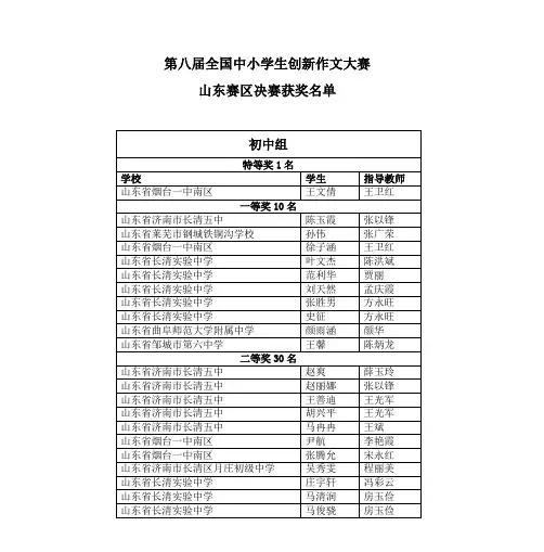 第八届全国中小学生创新作文大赛