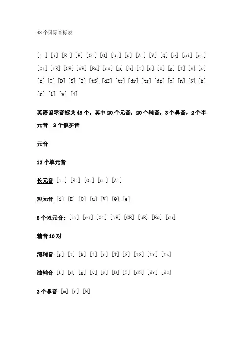 48个国际音标