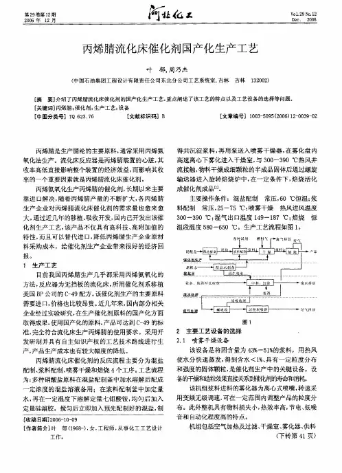 丙烯腈流化床催化剂国产化生产工艺