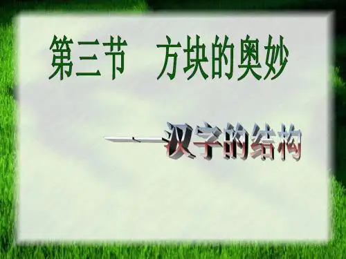 语文：3.3《方块的奥妙—汉字的结构-》课件(1)(新人教版选修《语言文字应用》)