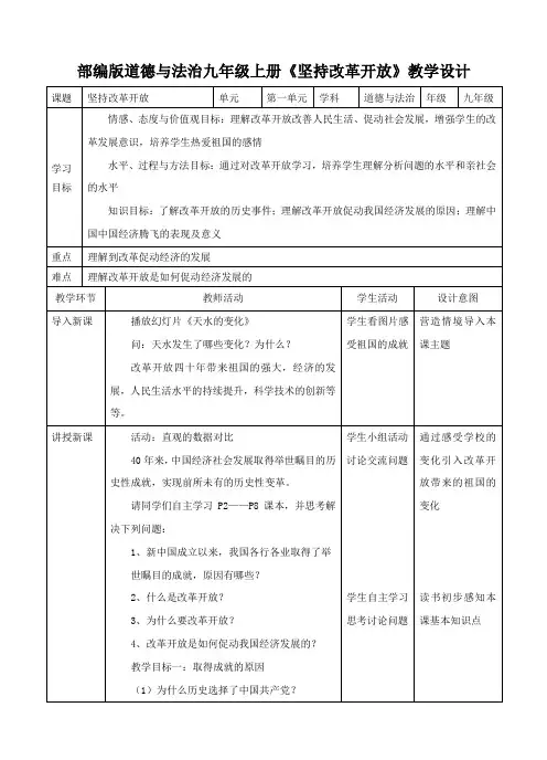 人教2011版道德与法治九年级上册《富强与创新 第一课 踏上强国之路 坚持改革开放》_39