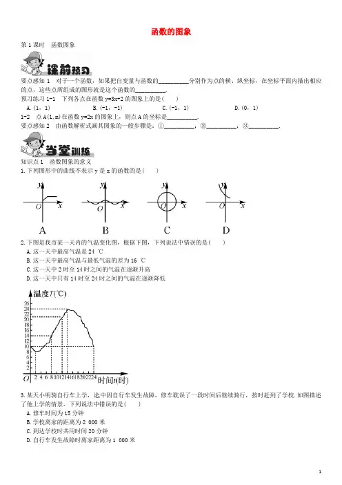 八年级数学下册19.1.2函数图象(第1课时)练习(新版)新人教版(新)