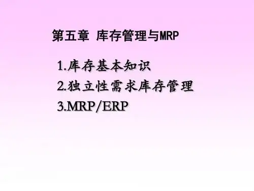 第五章  库存管理
