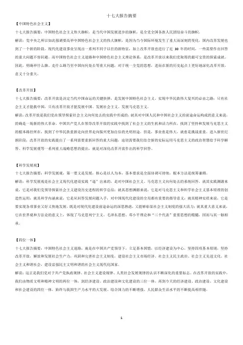 十七大摘要