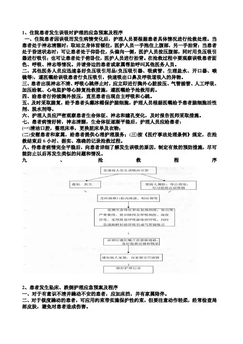 临床护理地应急预案及程序