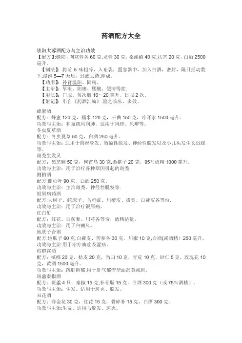 药酒配方大全 2