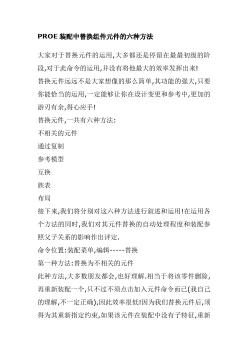 PROE装配中替换组件元件的六种方法