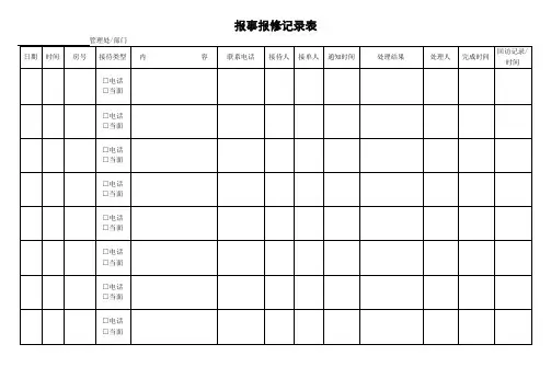 物业报事报修记录