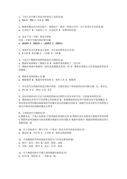 2010江苏省计算机等级考试二级考试重点和考试技巧