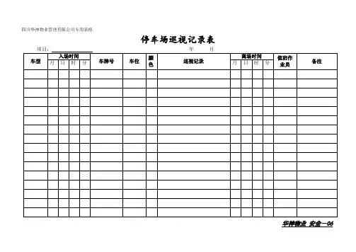 停车场巡视记录表 (2).doc