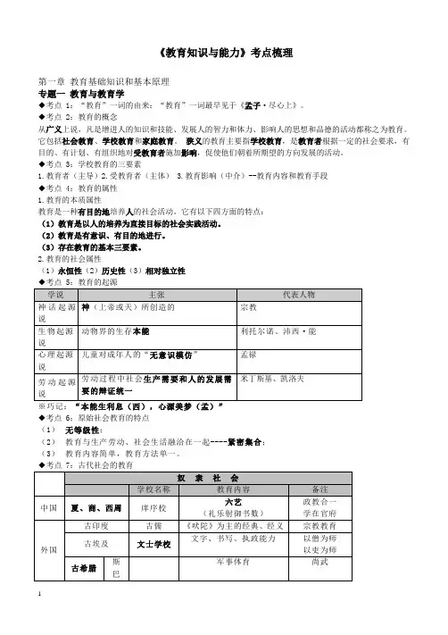教师招聘考试—教育学心理学知识点整理