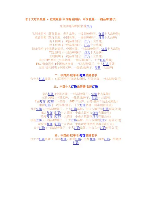 灯具品牌