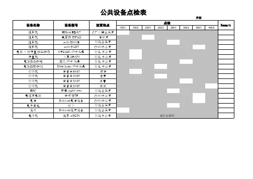 公共设备点检表
