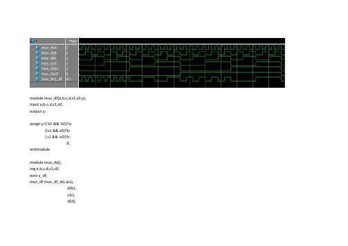 四选一多路选择器Verilog代码及仿真结果MUX_4