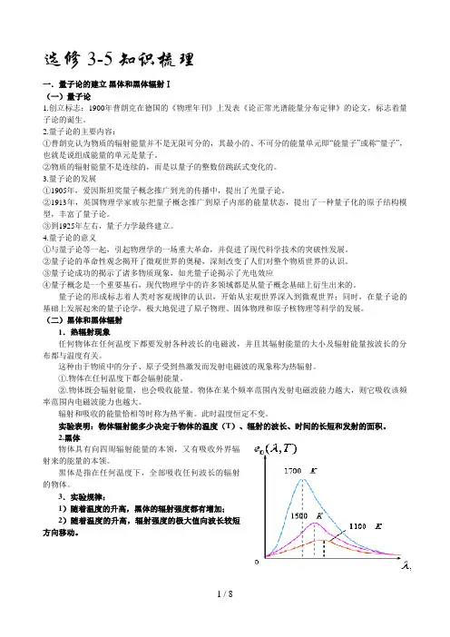 高中物理人教版选修3-5-知识点总结